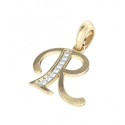 Gold Alphabet R charm
